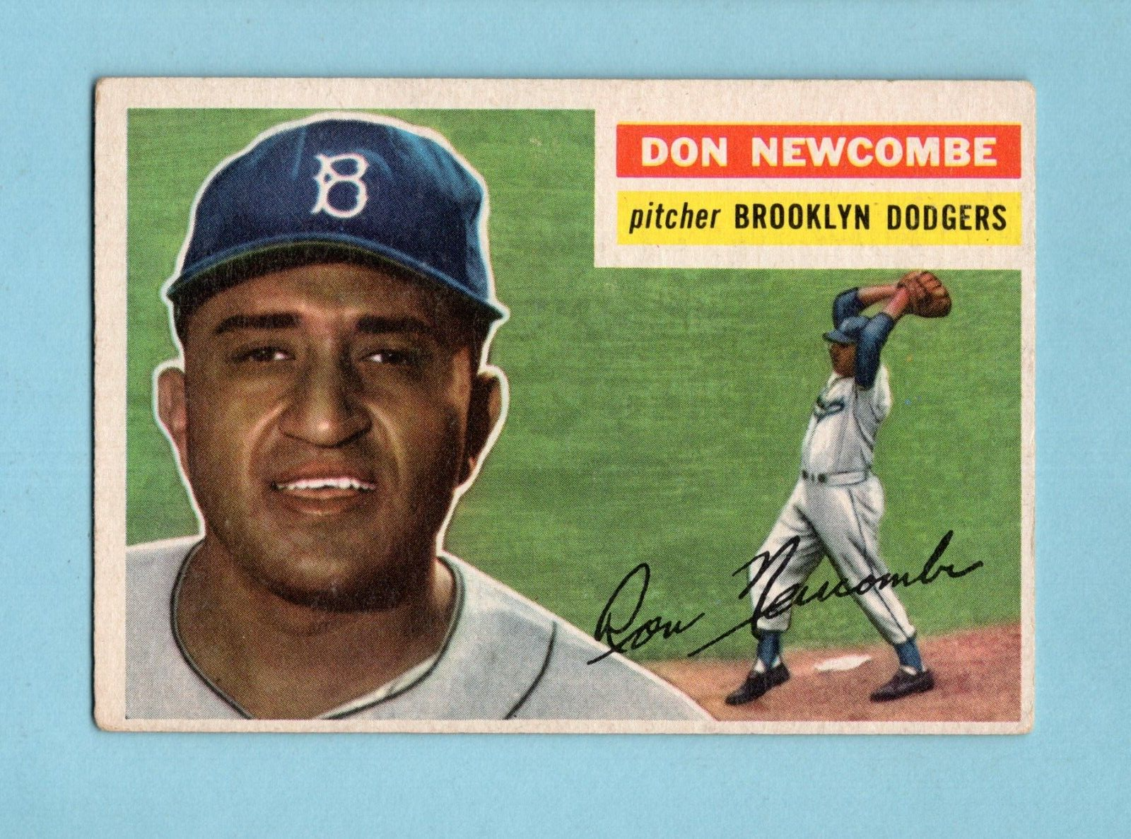 1956 Topps #235 Don Newcombe MVP Season Brooklyn Dodgers Baseball Card Vg/Ex