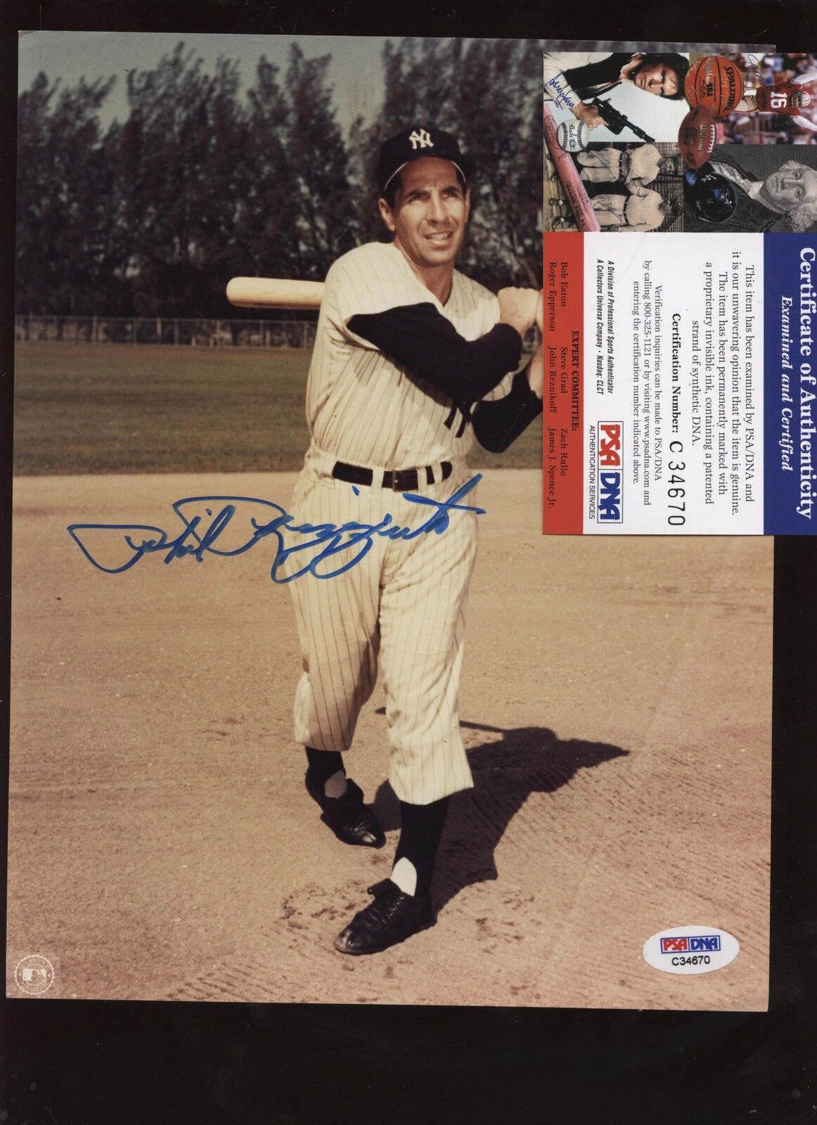 Phil Rizzuto New York Yankees Autographed 8 X 10 Photo PSA/DNA