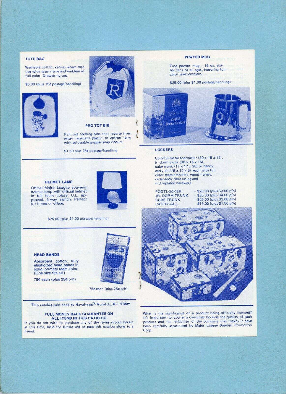 Mid 1970's Kansas City Royals Souvenir Catalog