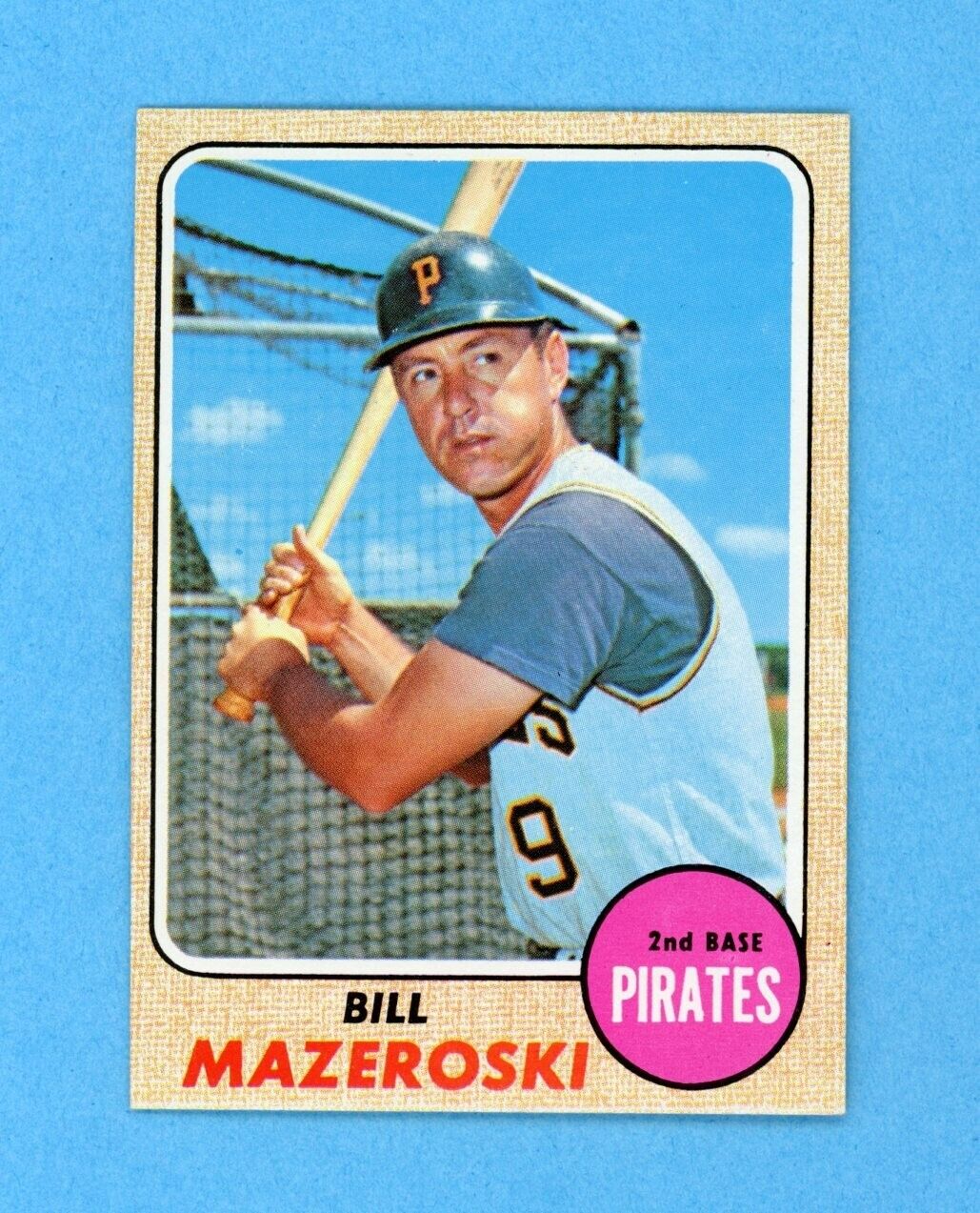 1968 Topps #390 Bill Mazeroski Pittsburgh Pirates Baseball Card NM