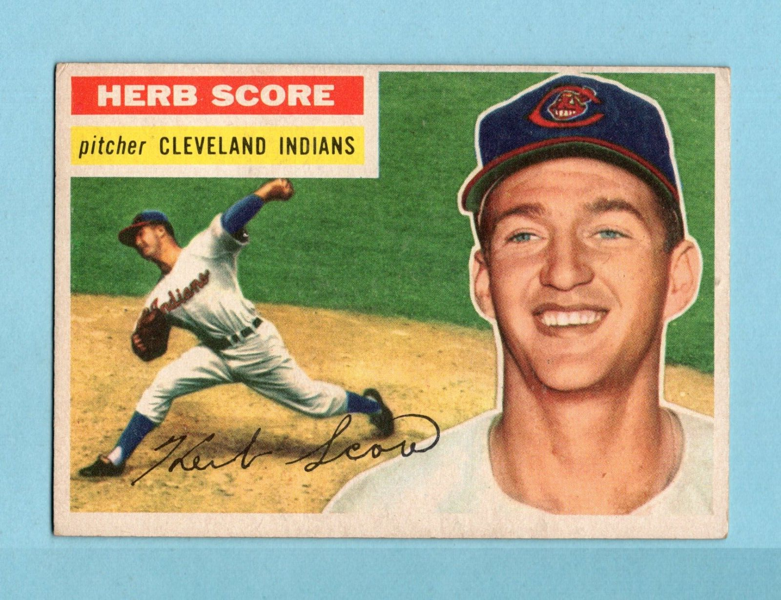 1956 Topps #140 Herb Score Cleveland Indians Rookie Baseball Card Ex-Ex+