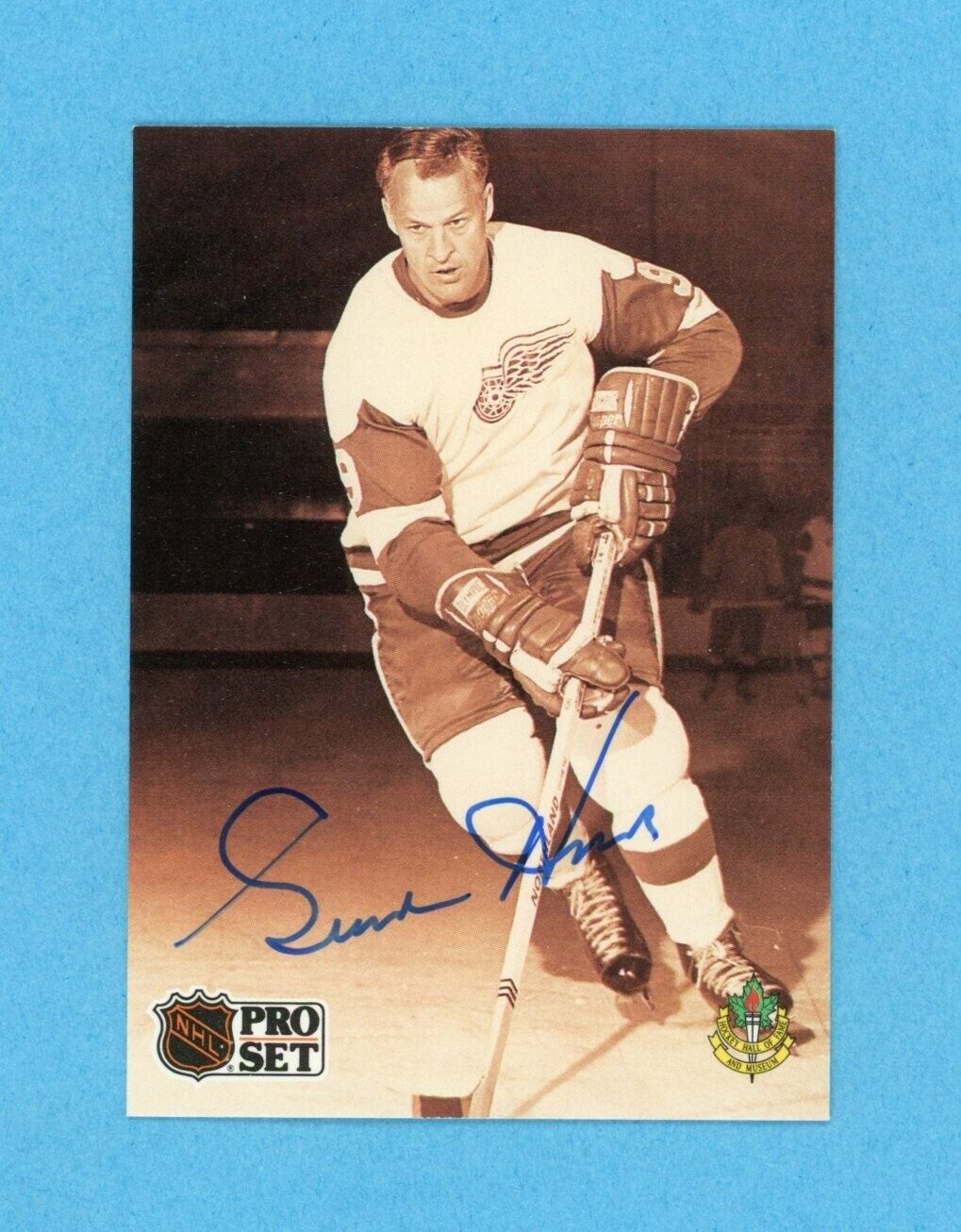 Gordie Howe Detroit Red Wings 1991-92 NHL Pro Set #344 Autographed Hockey Card