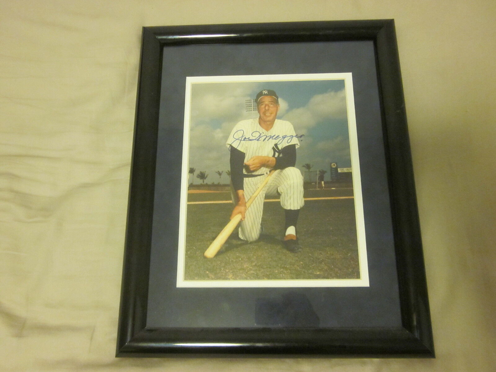 Joe DiMaggio New York Yankees Aurographed Framed Photo Hologram