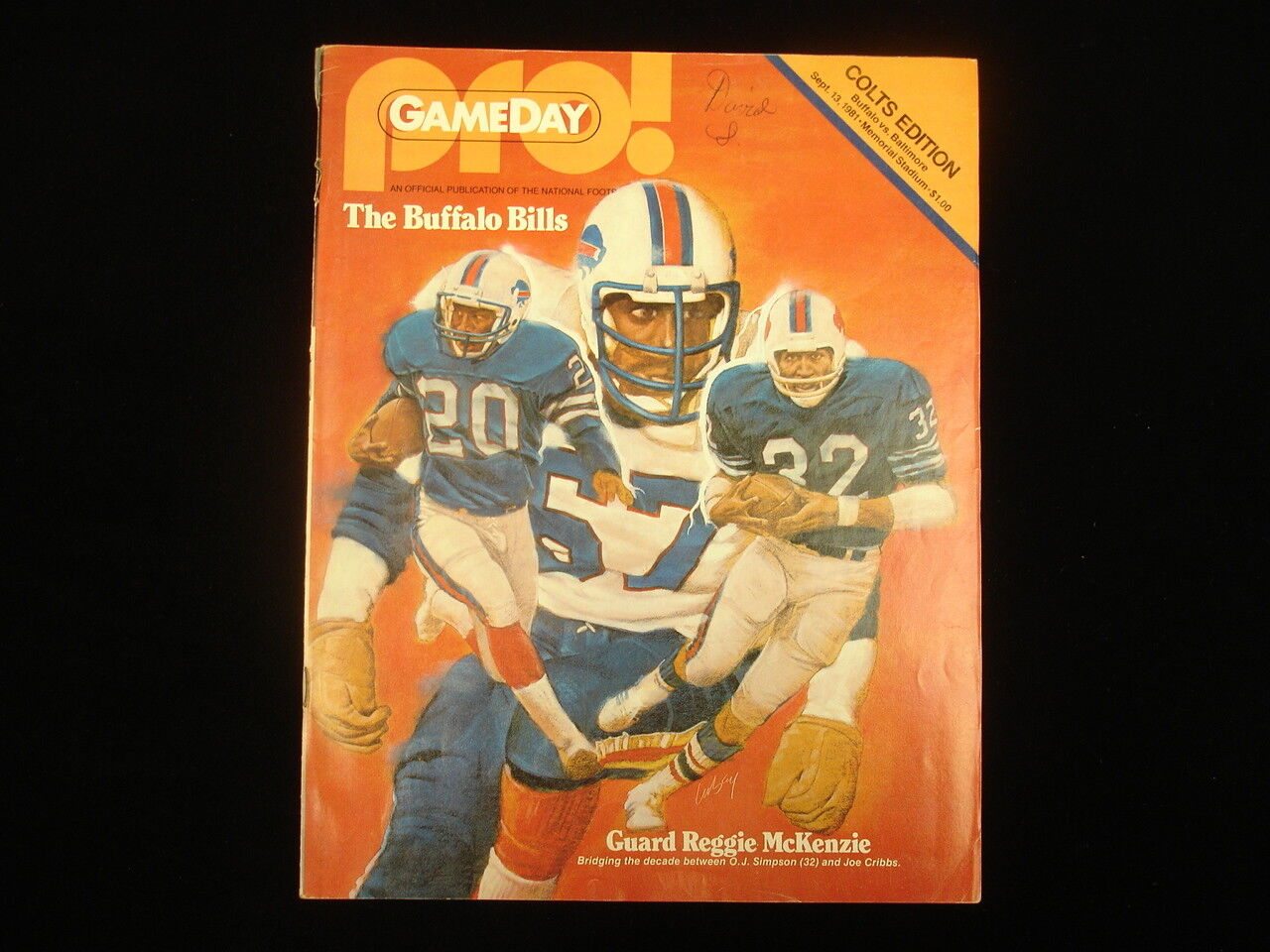 September 13, 1981 Buffalo Bills @ Baltimore Colts Program