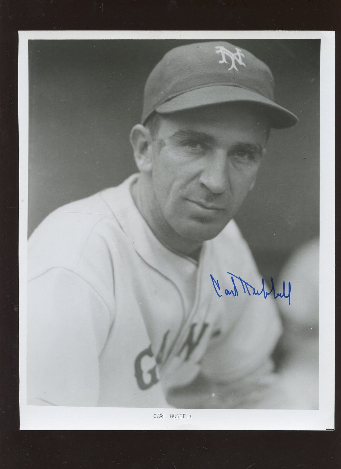 Carl Hubbell New York Giants Signed Black & White Photo B & E Hologram