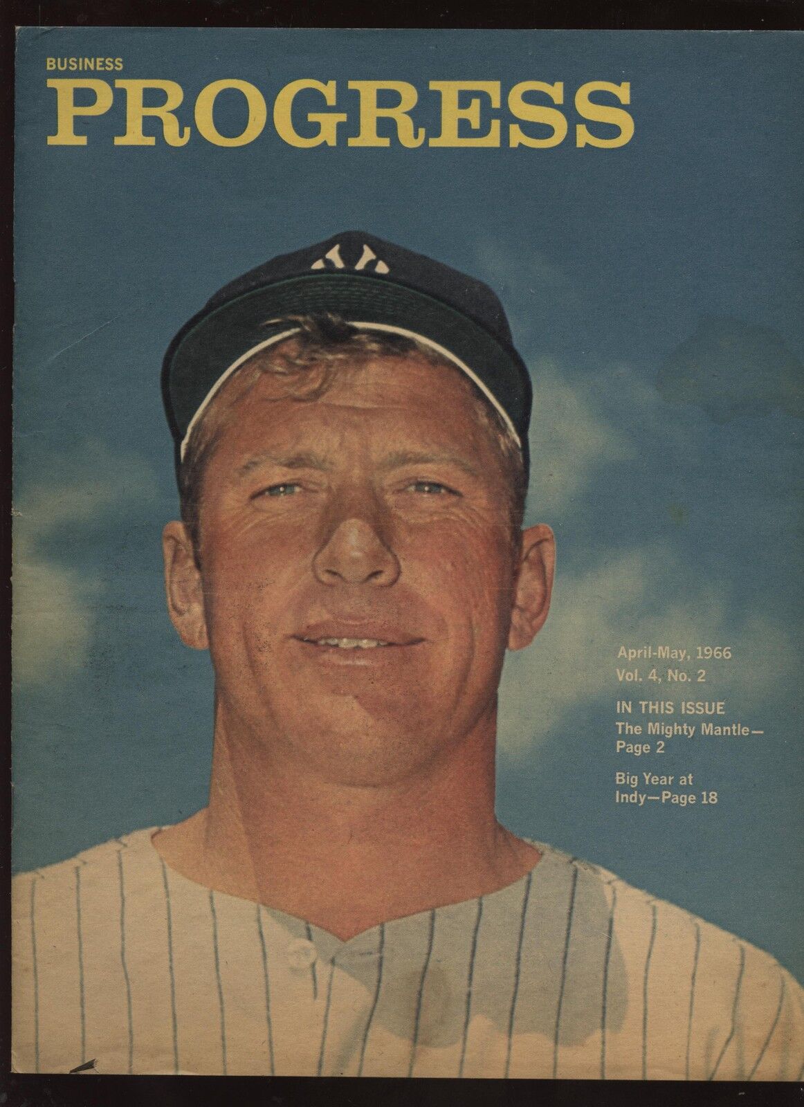 April / May 1966 Business Progress Magazine Mickey Mantle EX+