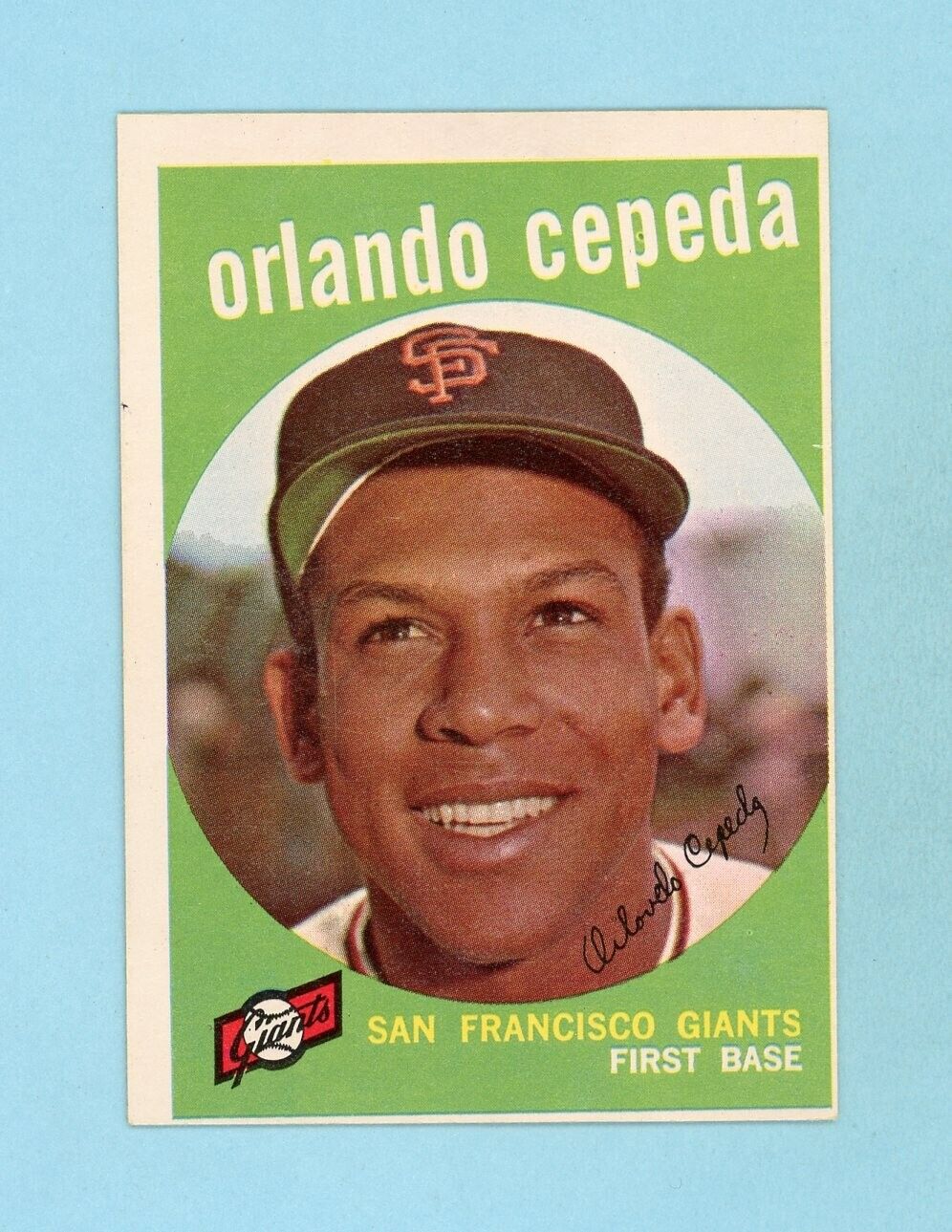 1959 Topps #390 Orlando Cepeda San Francisco Giants Baseball Card NM o/c