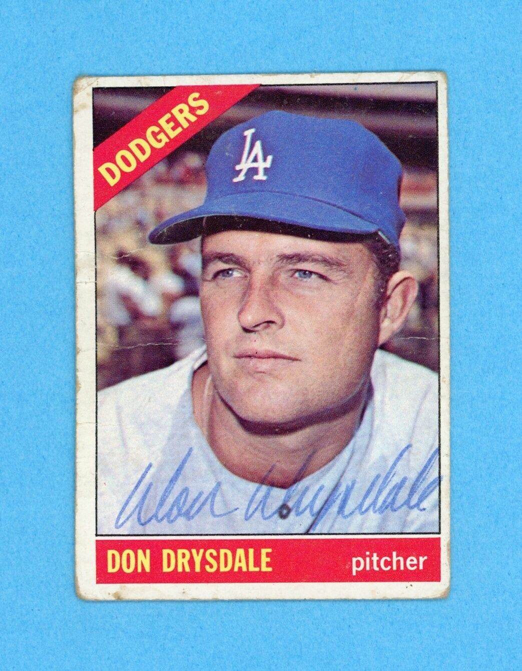 Don Drysdale Signed 1966 Topps Card #430 Auto with B&E Hologram