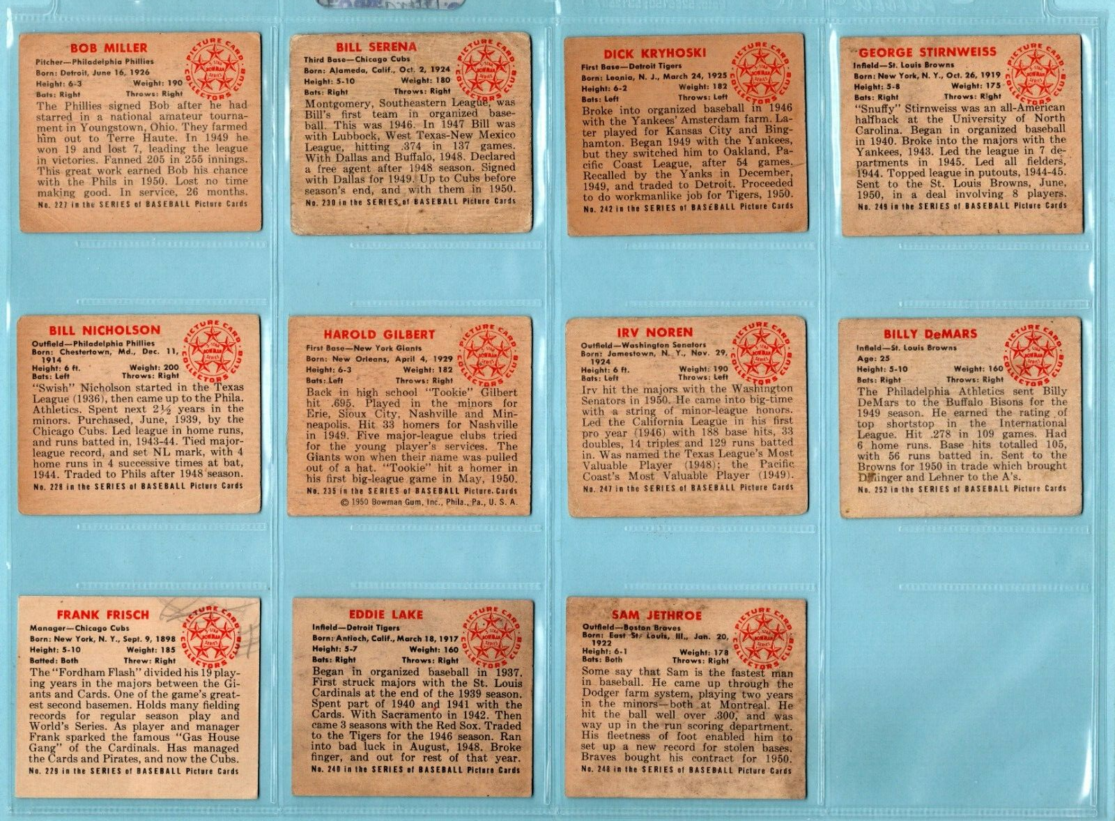 1950 Bowman Starter Set Lot of 107 Different Baseball Cards Low Grade