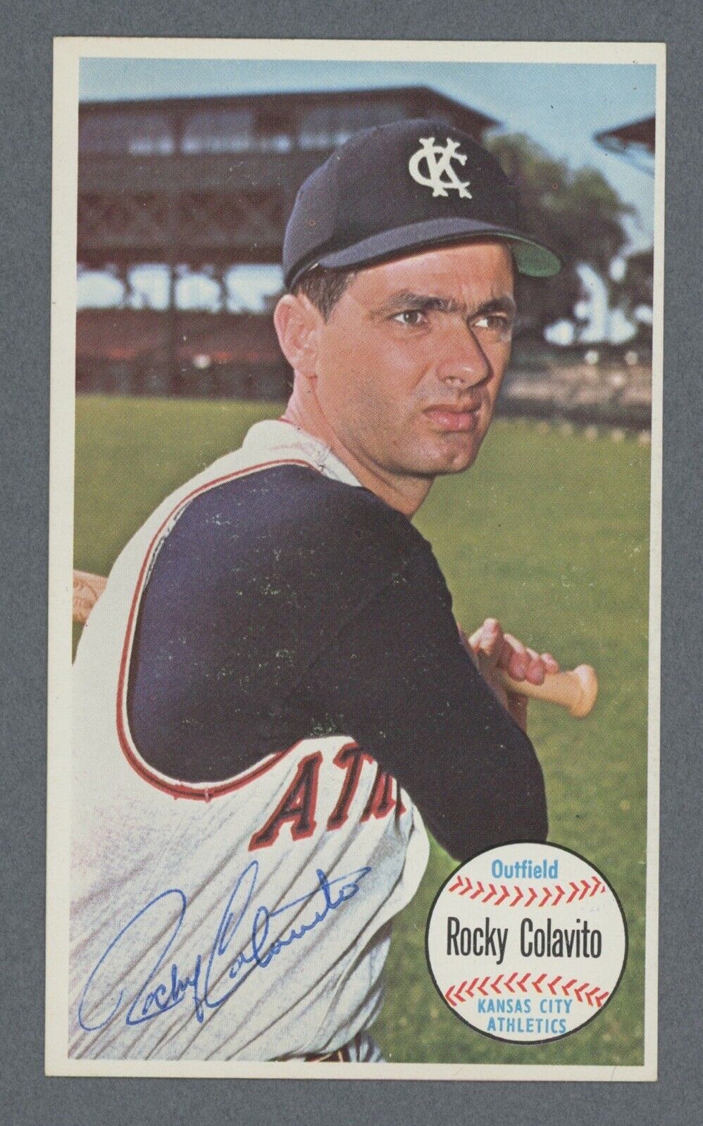 Rocky Colavito Signed 1964 Topps Giant #9 Auto with B&E Hologram