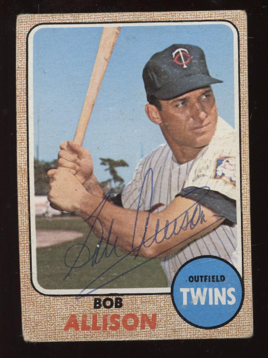 1968 Topps Baseball Card #335 Bob Allison Autographed VG