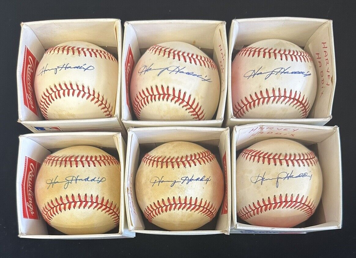 Lot of 6 Harvey Haddix Pirates SINGLE SIGNED Official NL Baseballs w/ holograms