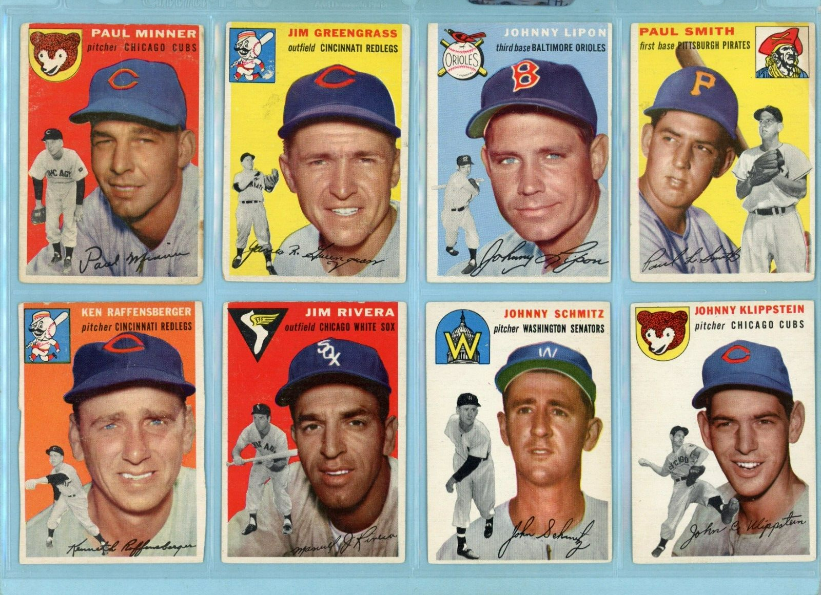 1954 Topps Starter Set Lot of 21 Different Baseball Cards Low Grade dmg bks