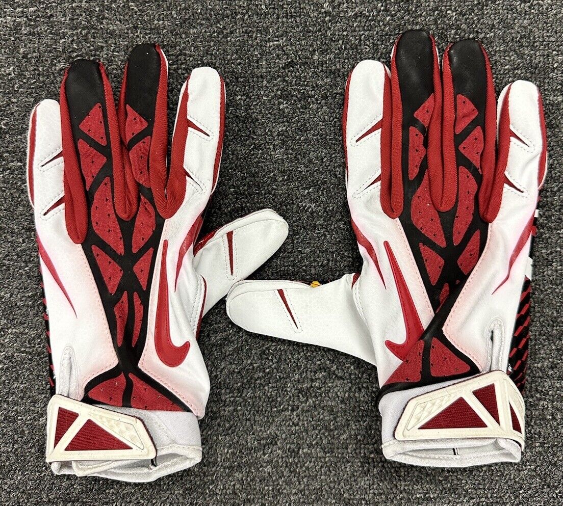 c. 2016 Larry Fitzgerald Arizona Cardinals NFL Game Used Nike Football Gloves