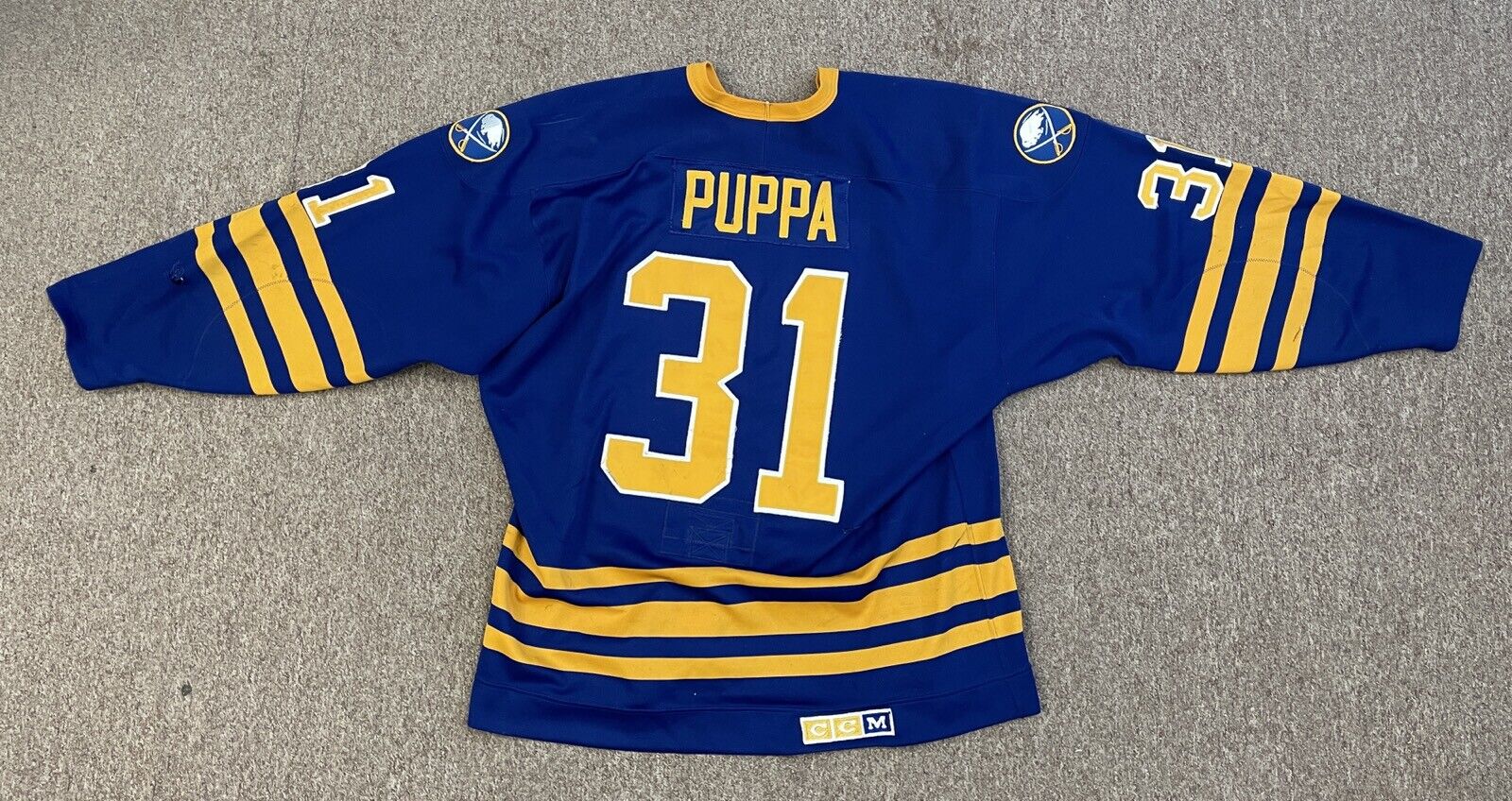 Mid-Late 80s Buffalo Sabres Daren Puppa Game Used Jersey • Goaltender