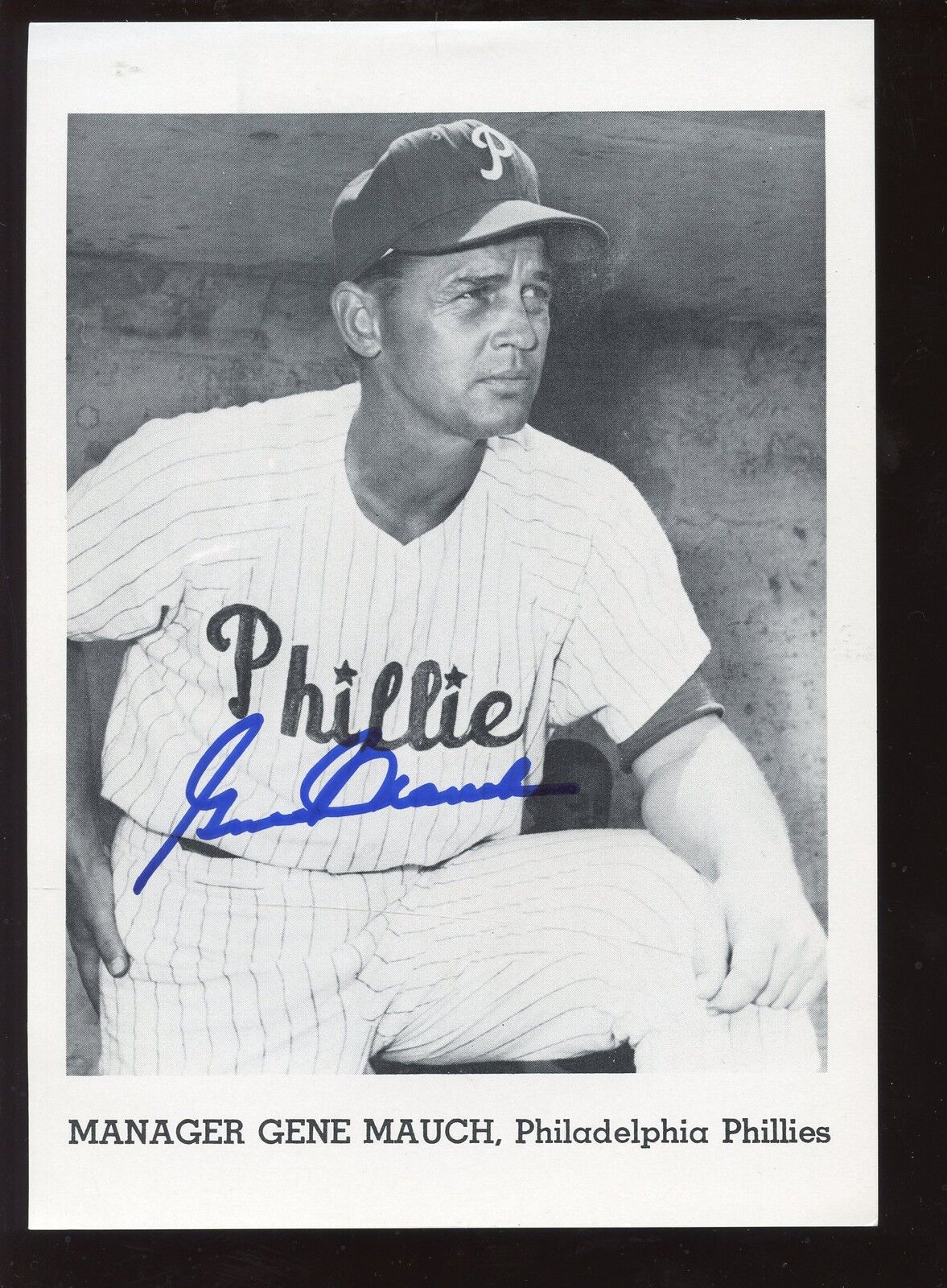 Early 1960's Jay Publishing Photo Gene Mauch Phillies Autographed Hologram