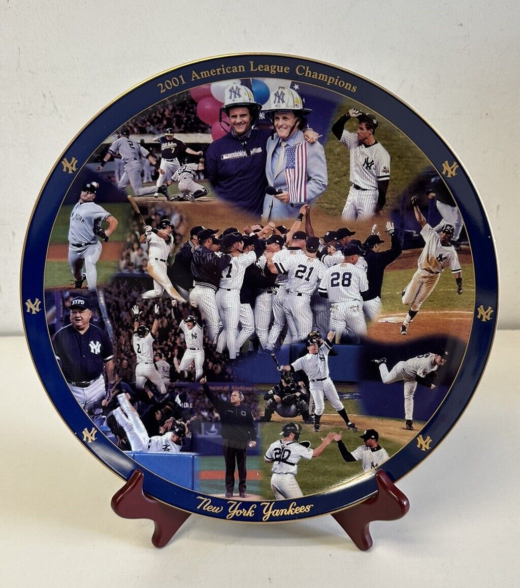 2001 NY Yankees American League Champions 12” Danbury Mint Collectors Plate - NM