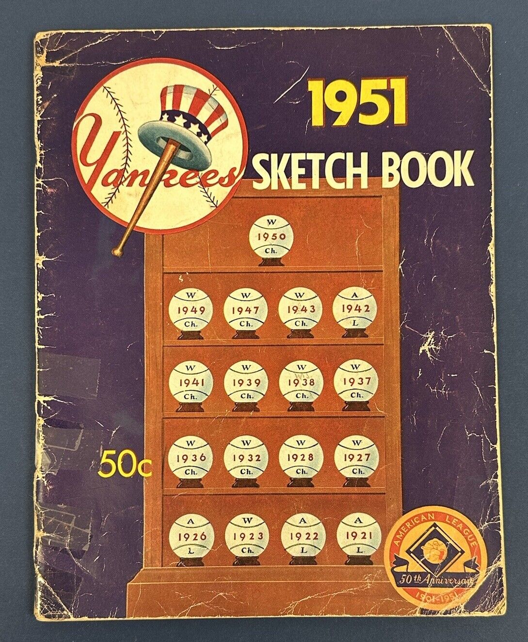 1951 New York Yankees Official Baseball Yearbook w/ Mickey Mantle