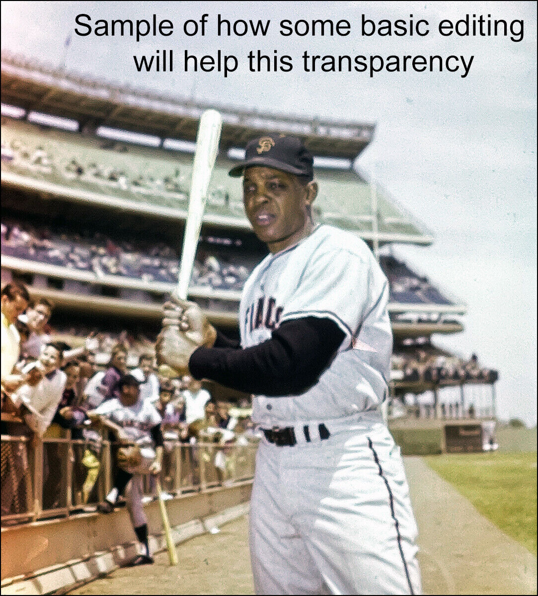 1964 All-Star Game Willie Mays Giants Original 4"x5" Color Positive Transparency