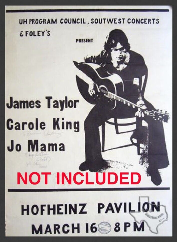 3/16/71 James Taylor w/ Carole King • Texas • Concert Ticket Stub