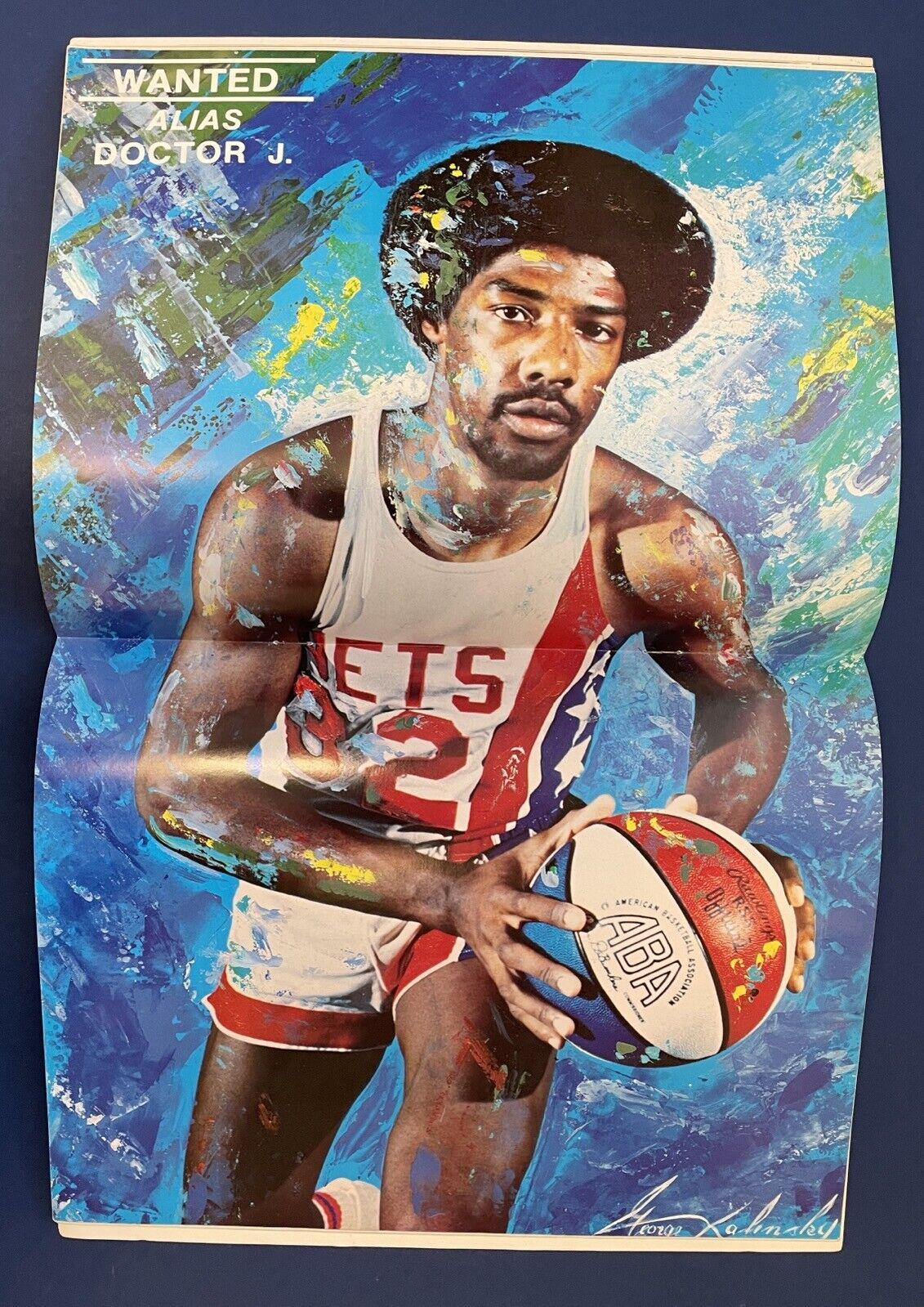 1975-76 New York Nets ABA Yearbook with Dr. J Poster Insert