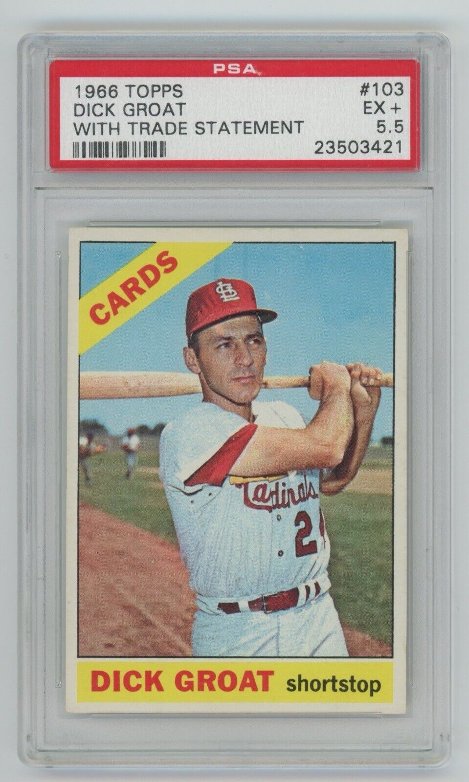 Dick Groat • trade variation • 1966 Topps Card #103 • PSA 5.5 EX+