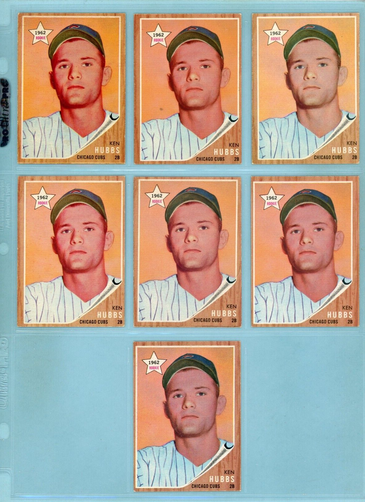 1962 Topps Lot of 25 #461 Ken Hubbs Chicago Cubs Rookie Baseball Cards LG-Ex/Mt