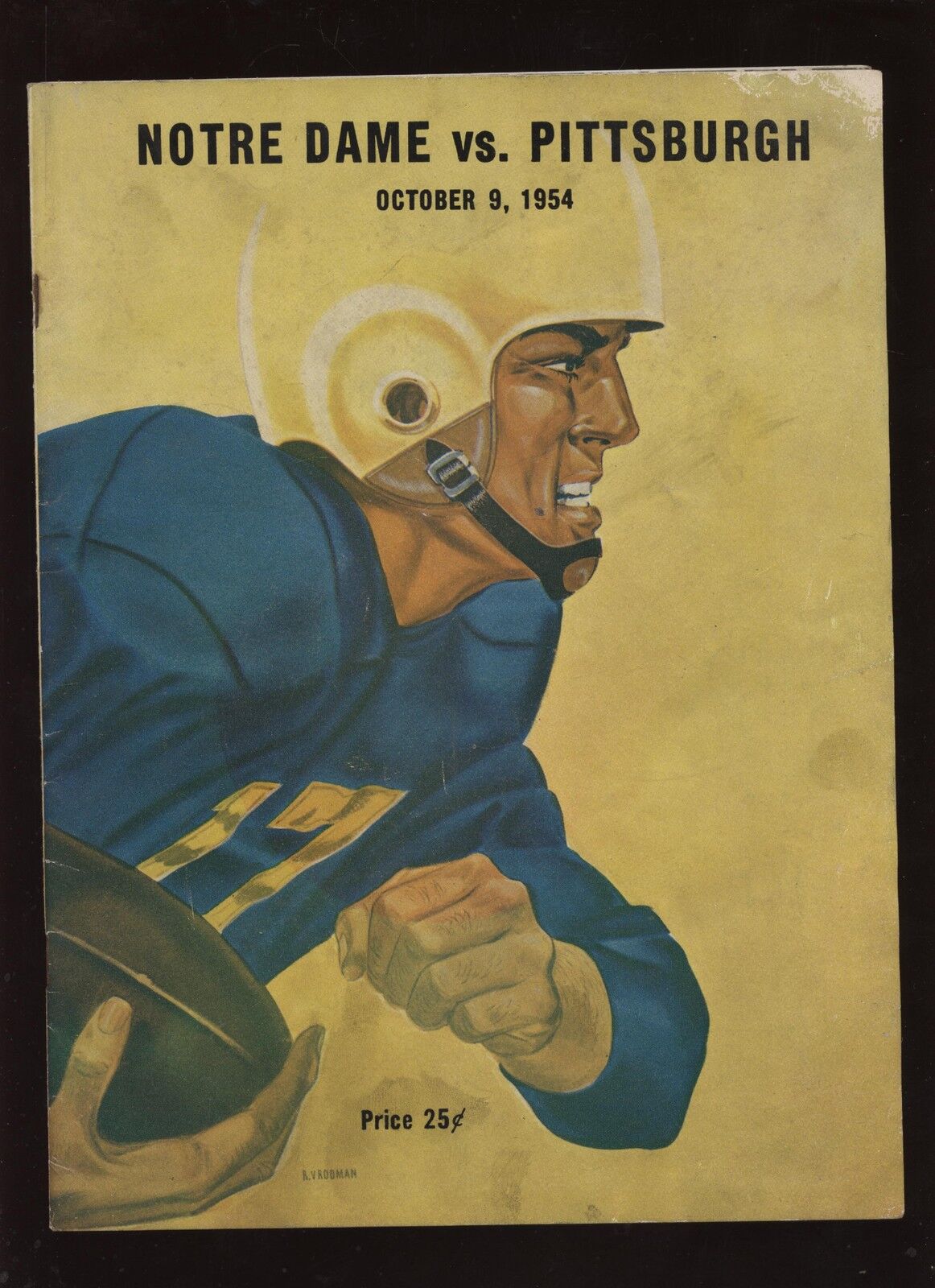 1954 NCAA Football Program Notre Dame vs. Pitt VGEX