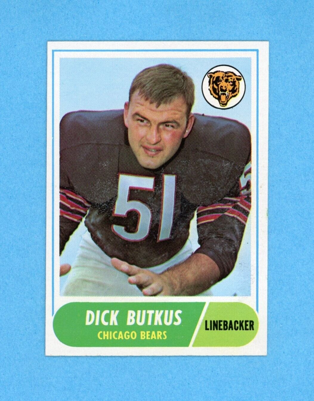 1968 Topps #127 Dick Butkus Chicago Bears Football Card Ex/Mt - NM