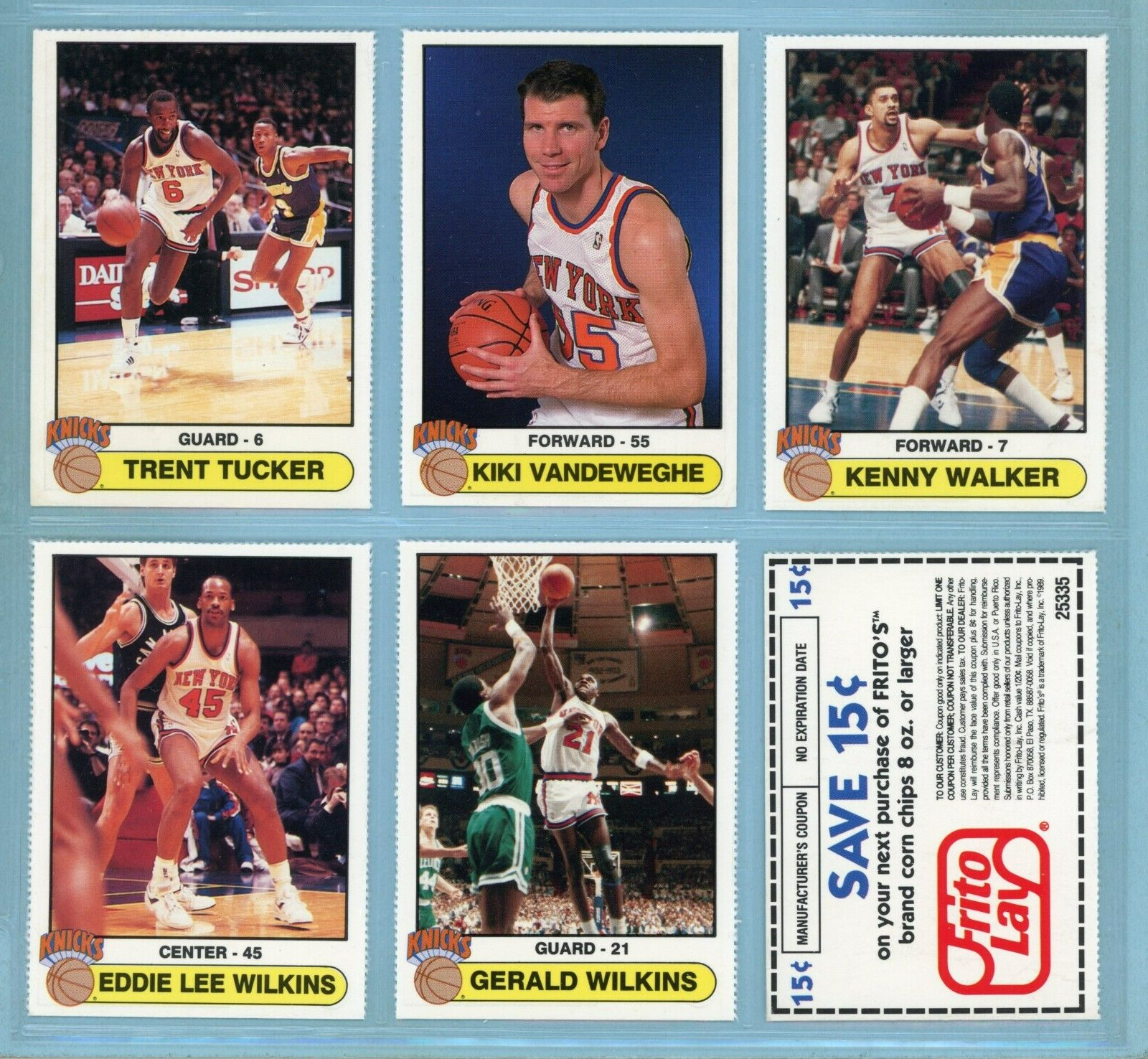 1988-89 Frito Lay New York Knicks Set of 15 Basketball Cards Ex/Mt