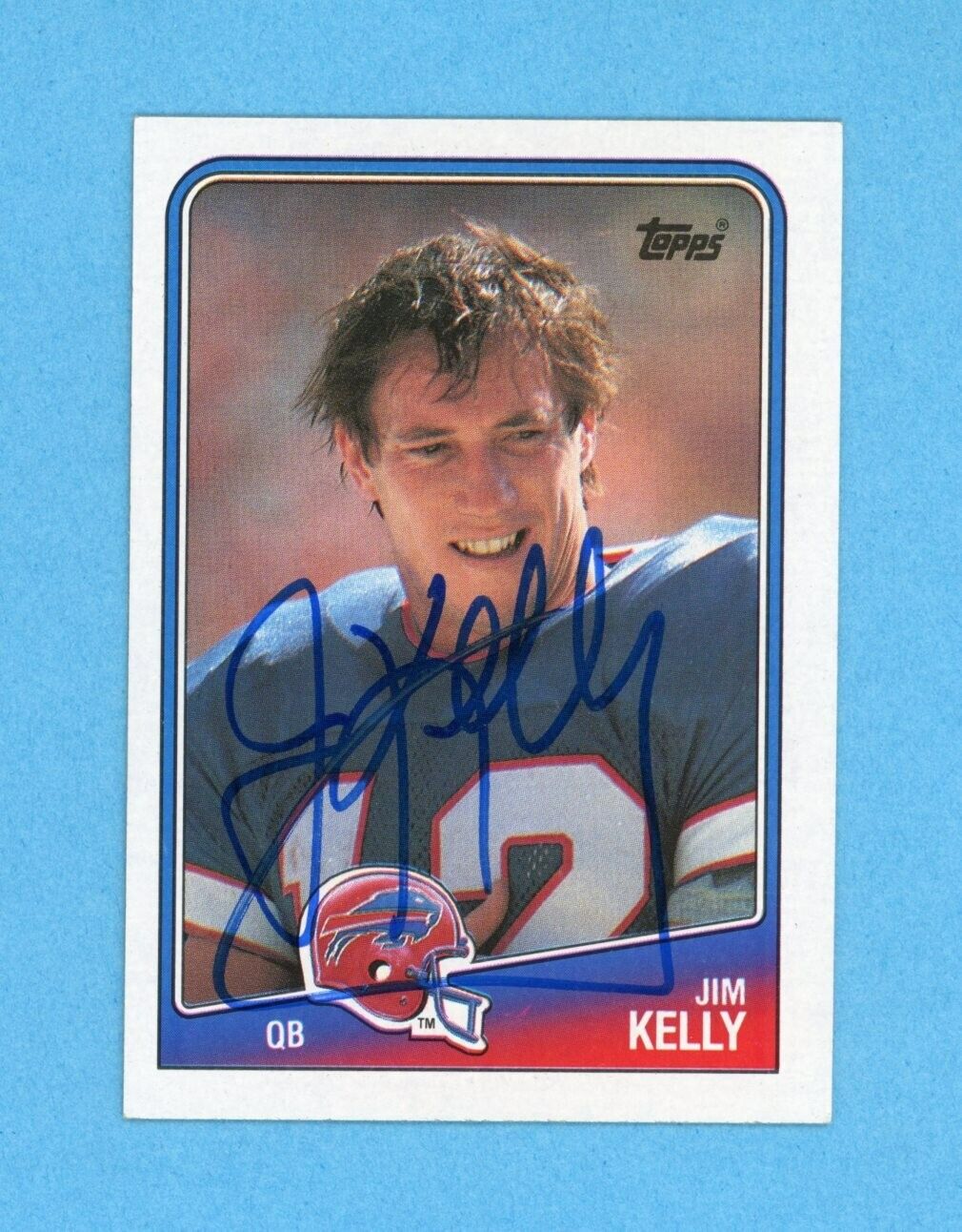 Jim Kelly Buffalo Bills 1988 Topps #221 Autographed Football Card