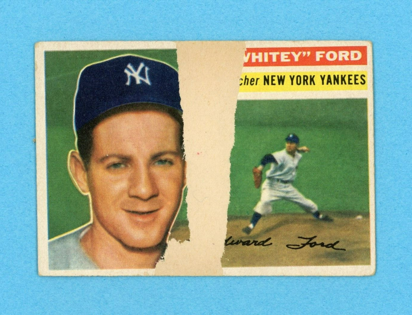 1956 Topps #240 Whitey Ford New York Yankees Baseball Card Poor