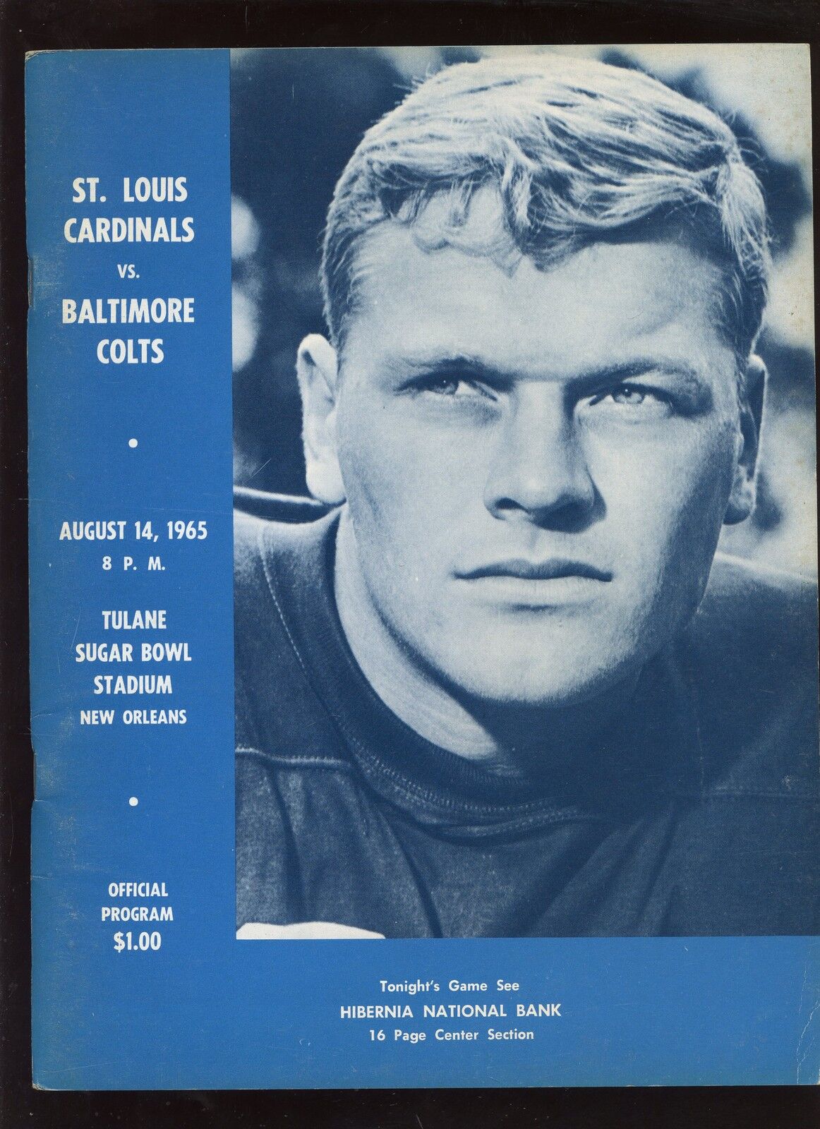 August 14 1965 NFL Football Program St. Louis Cardinals at Baltimore Colts EX+