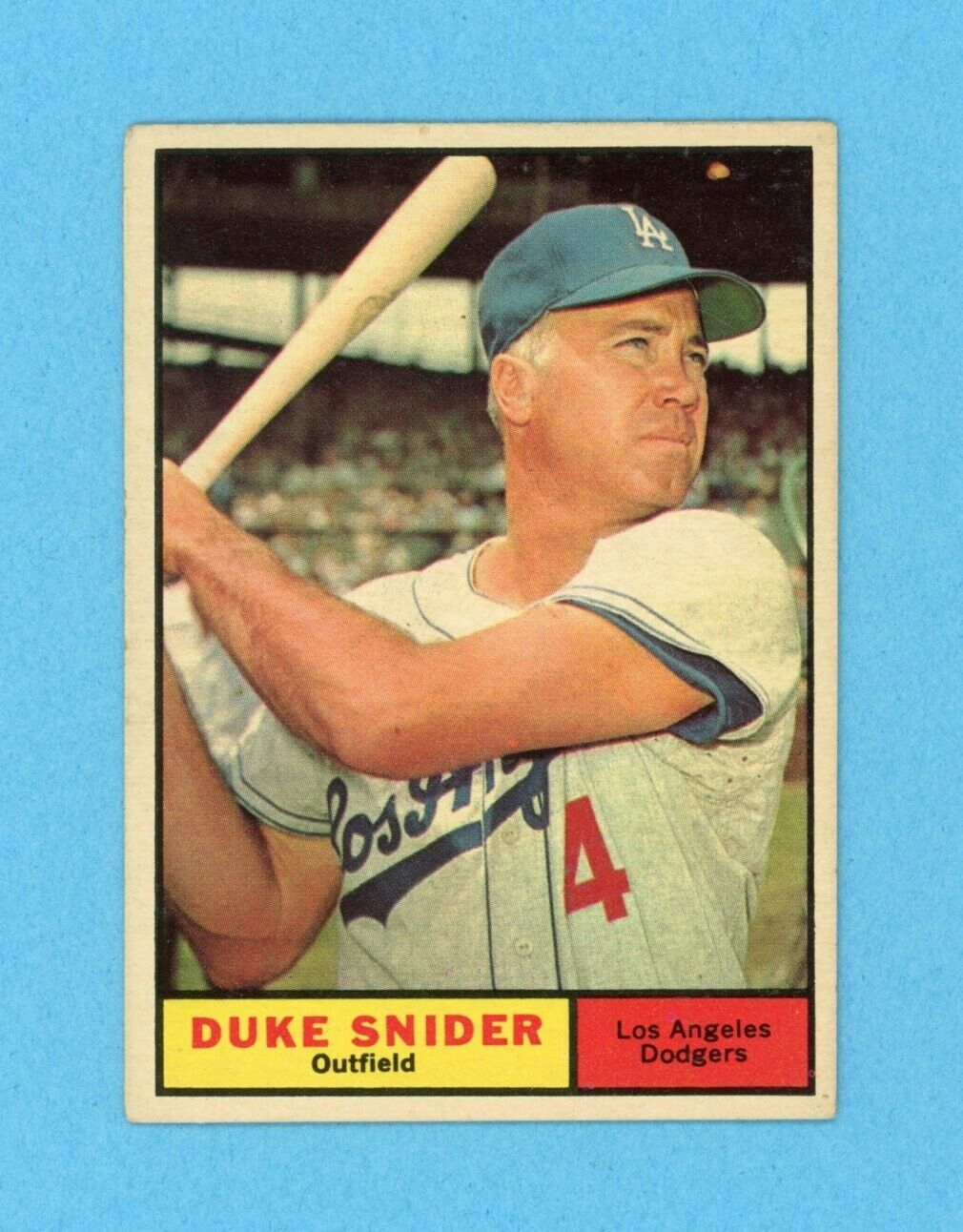 1961 Topps #443 Duke Snider Los Angeles Dodgers Baseball Card Vg/Ex