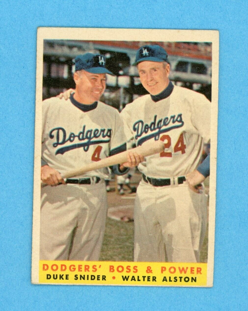 1958 Topps #314 Dodgers Boss & Power Duke Snider, Walt Alston Baseball Card V/E