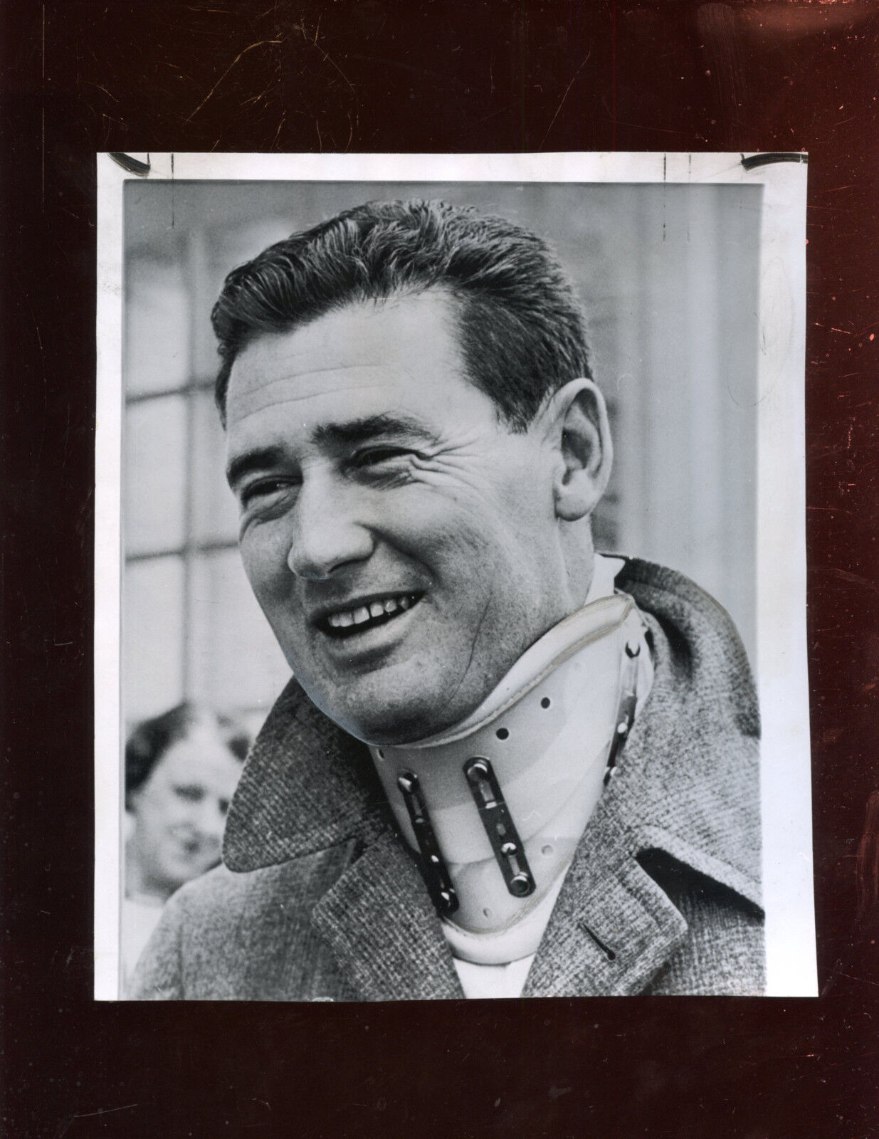 Original April 8 1959 Ted Williams In Neck Brace Wire Photo