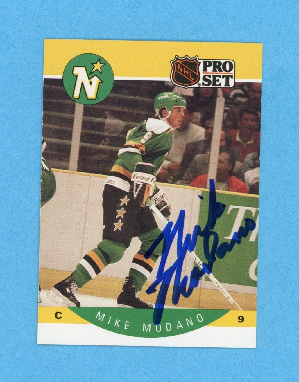 Mike Modano Minn North Stars 1990-91 Pro Set #142 Autographed Rookie Hockey Card