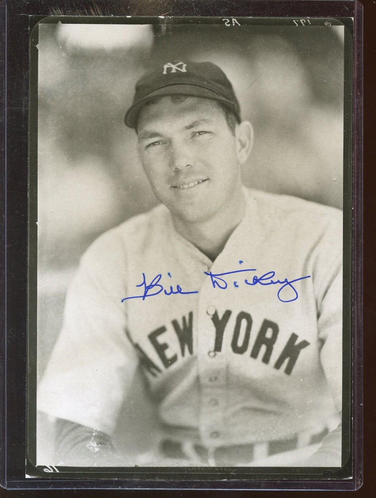 Bill Dickey New York Yankees HOFer SIGNED 5x7" B&W Photo w/ Hologram