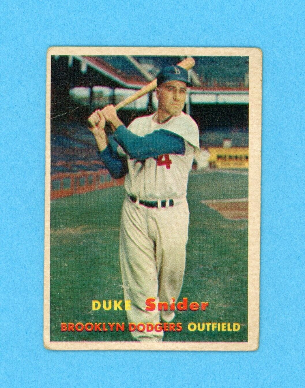 1957 Topps #170 Duke Snider Brooklyn Dodgers Baseball Card Low Grade