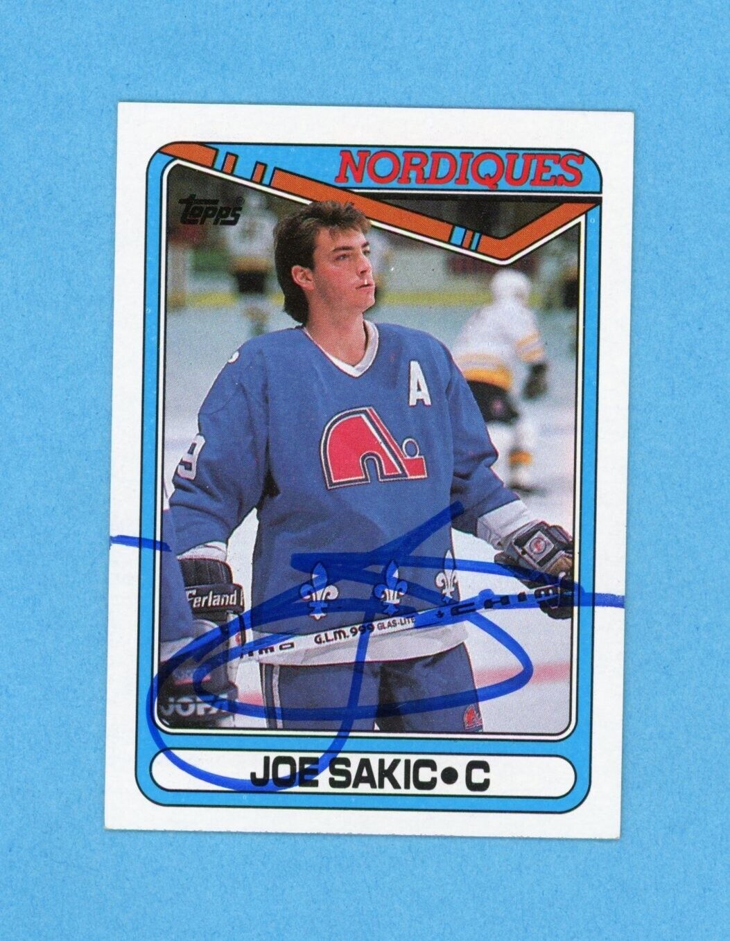 Joe Sakic Quebec Nordiques 1990-91 Topps #384 Autographed Hockey Card