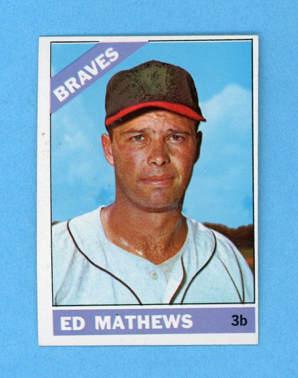 1966 Topps #200 Eddie Mathews Atlanta Braves Baseball Card Ex/Mt - NM oc dia shp