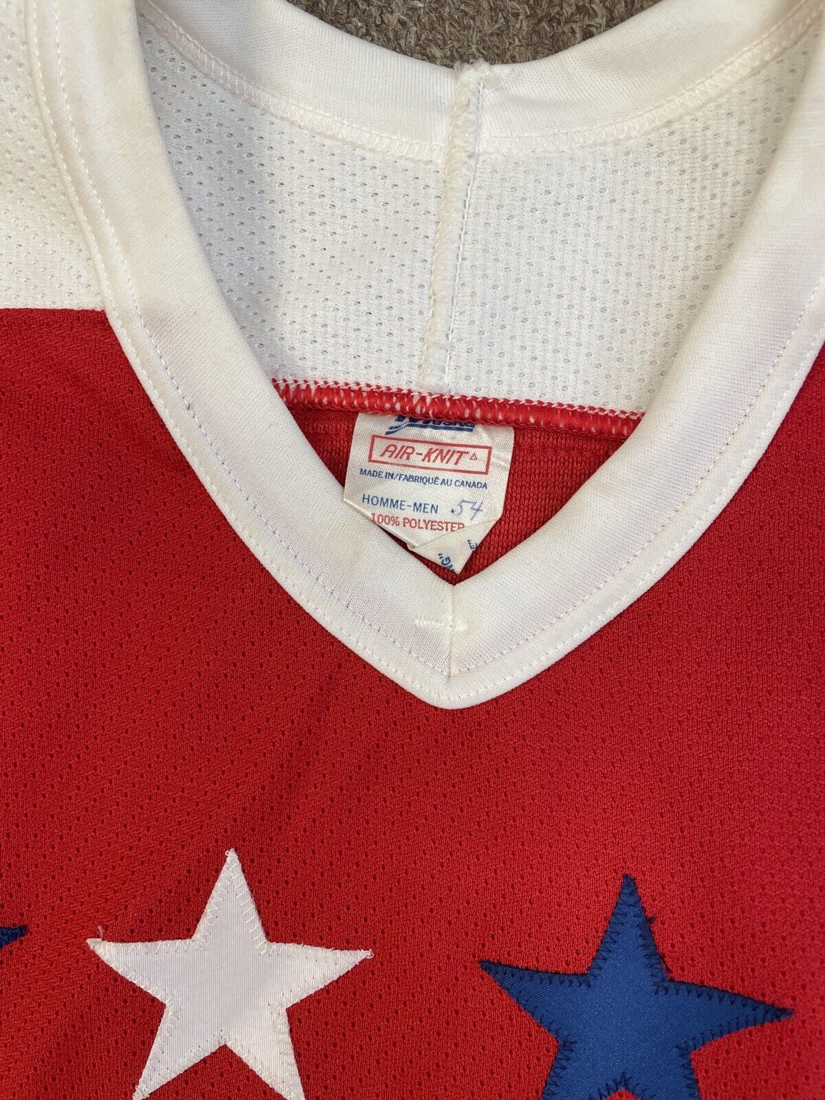 Mid-Late 80s Washington Capitals John Barrett Game Used Jersey • light wear