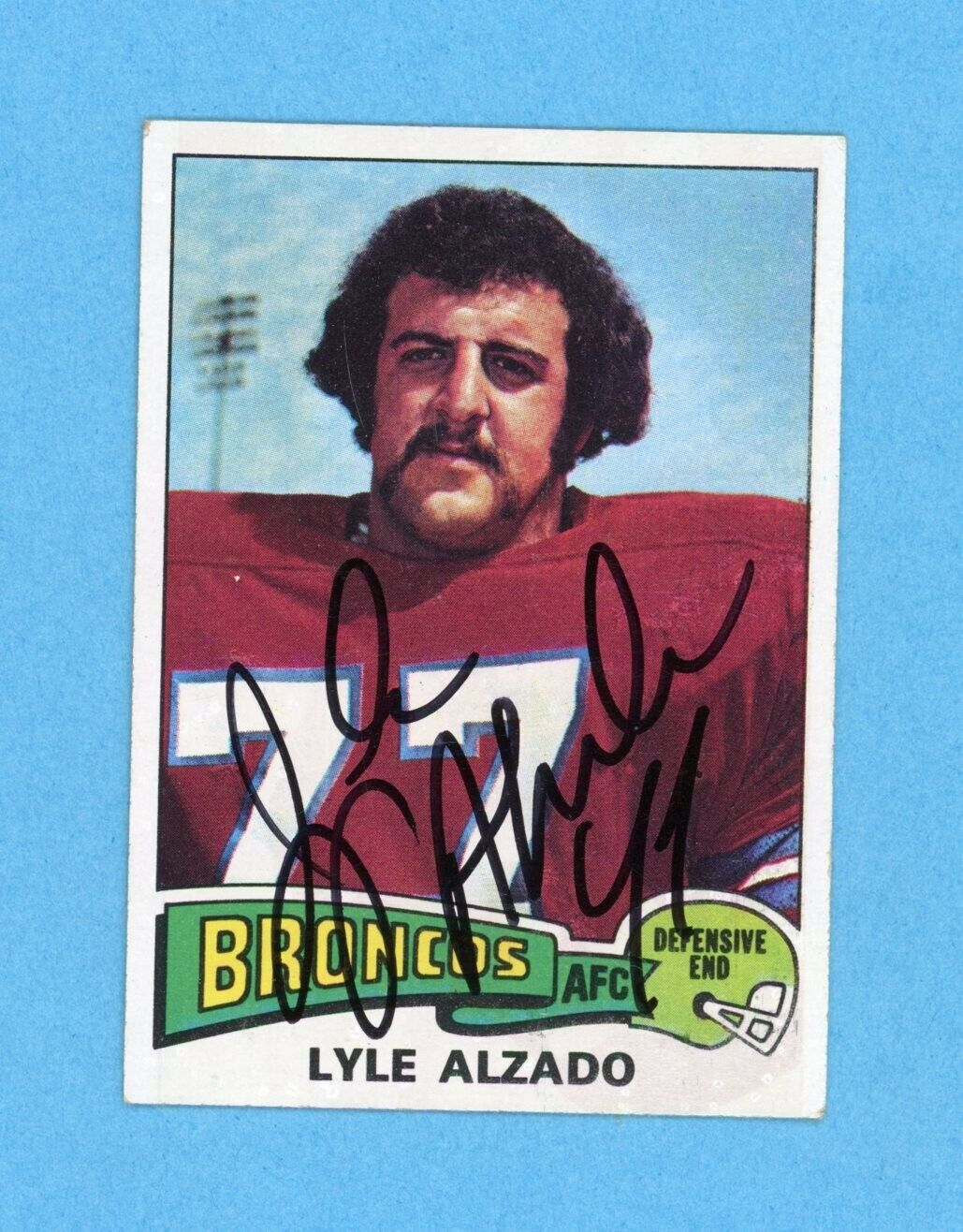 Lyle Alzado Denver Broncos 1975 Topps #322 Autographed Football Card