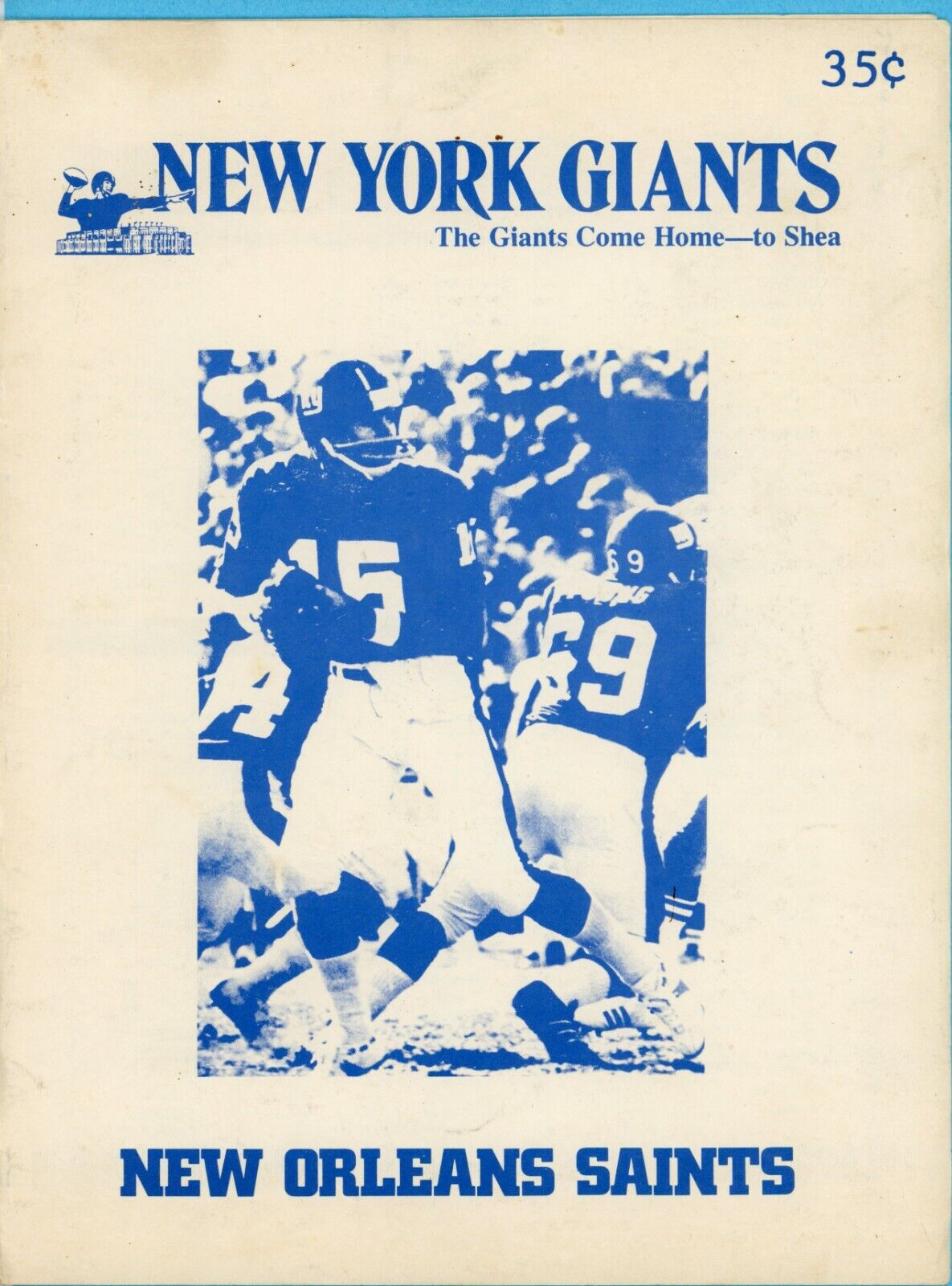 December 14, 1975 New Orleans Saints vs New York Giants NFL Football Program