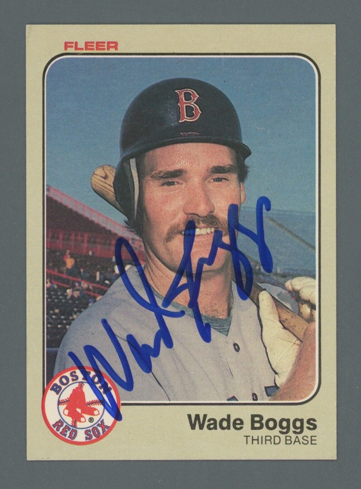 Wade Boggs Signed 1983 Fleer Rookie Card #179 Auto with B&E Hologram