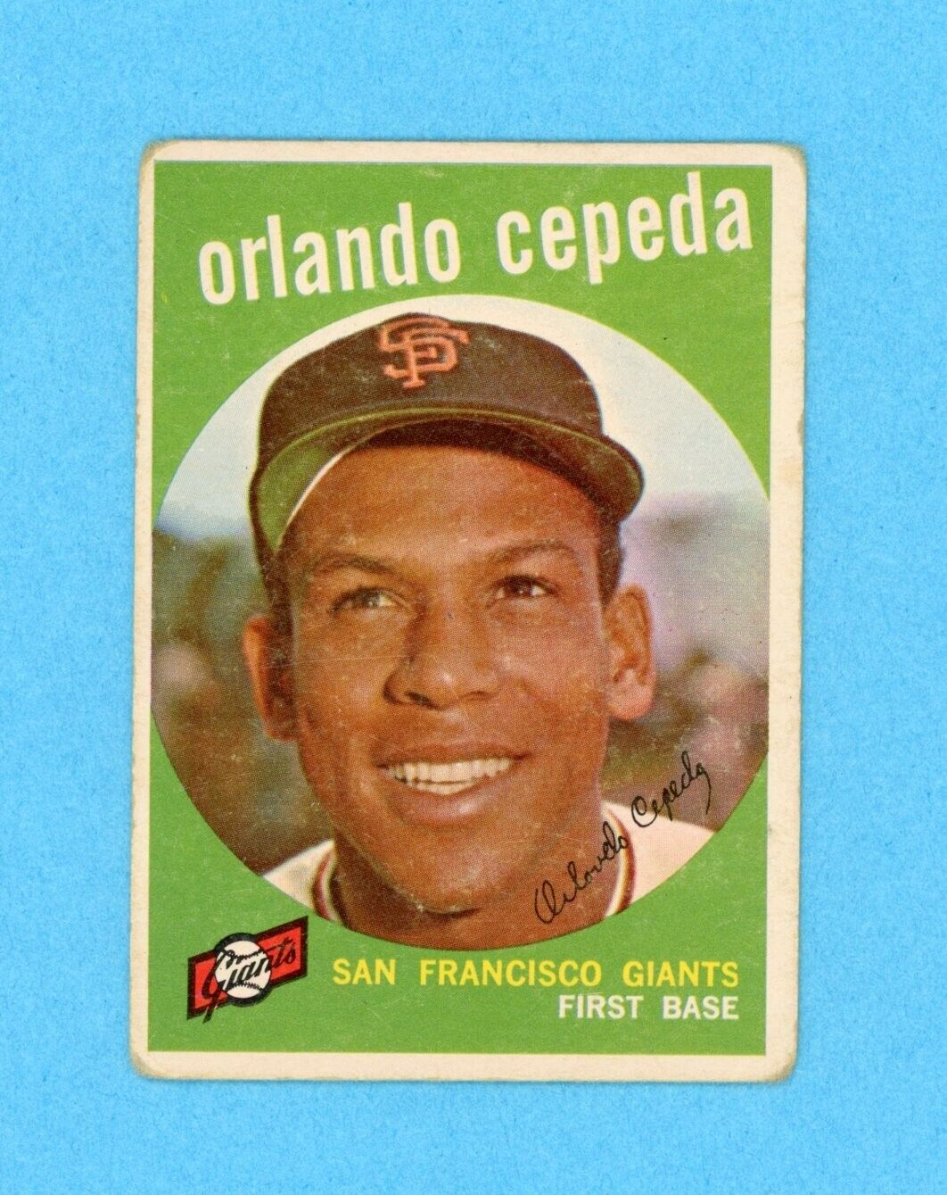 1959 Topps #390 Orlando Cepeda San Francisco Giants Baseball Card VG