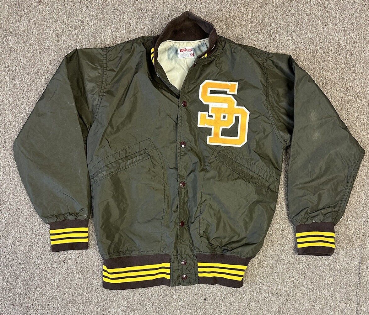 1979-1986 San Diego Padres GAME USED Nylon Baseball Jacket - Wilson size 38