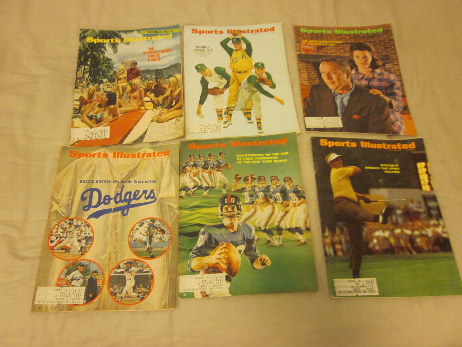 1967 Sports Illustrated Magazines 6 Different EX