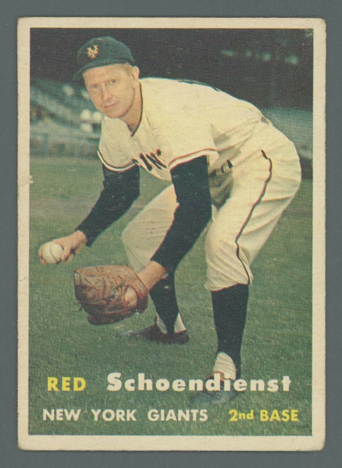 1957 Topps #154 Red Schoendienst New York Giants Baseball Card VG