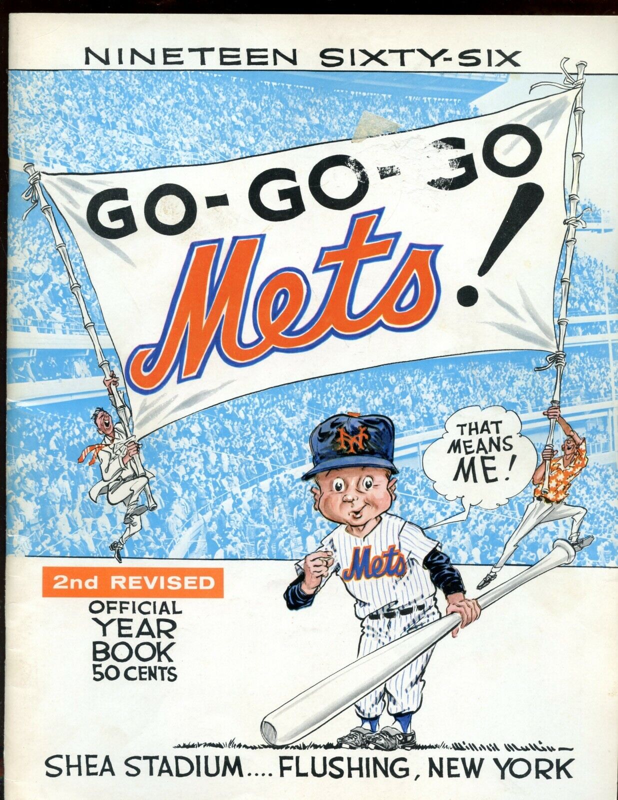 1966 New York Mets 2nd Revised Yearbook VG/EX